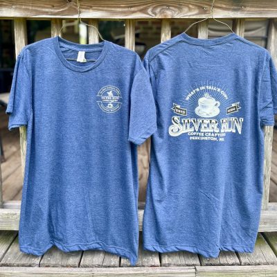 adult shirts blue silver run coffee t-shirt blue
